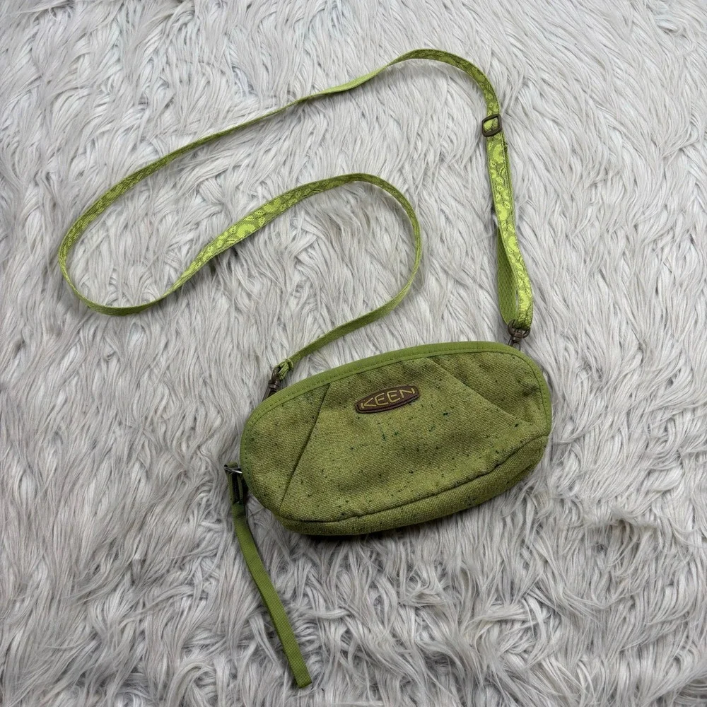 Keen Green Tweed Mini Organizer Crossbody Bag Travel Dopamine Casual Artsy